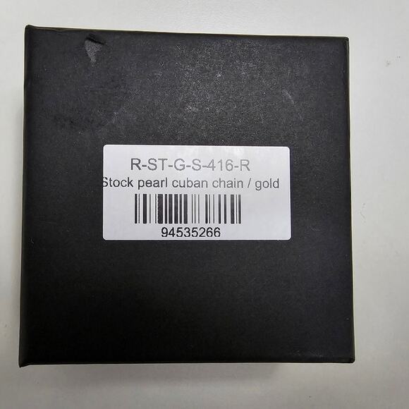 Romance Pearl Cuban Chain Gold Necklace - New in Box Unisex - Picture 8 of 10